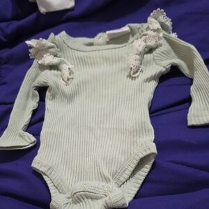 Mint Green Ribbed Baby Onesie
